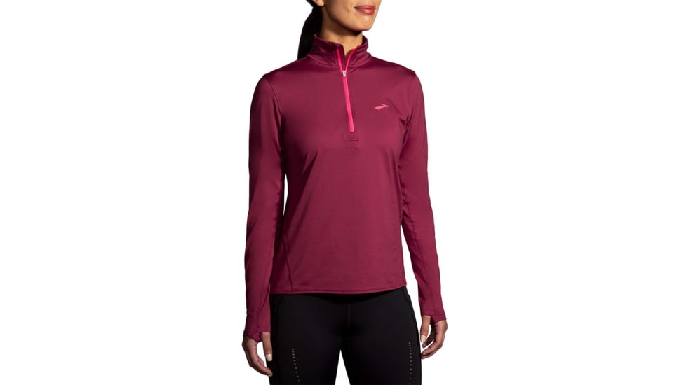 Brooks Dash 1/2 Zip 2.0 - Womens, Razzmatazz, L, 221607665.035