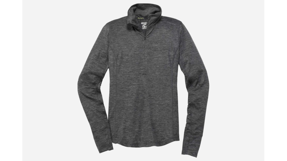 Brooks Dash Women's 1/2 Zip Running Long Sleeve Top, Heather Asphalt, Medium 220977-Heather Asphalt-M