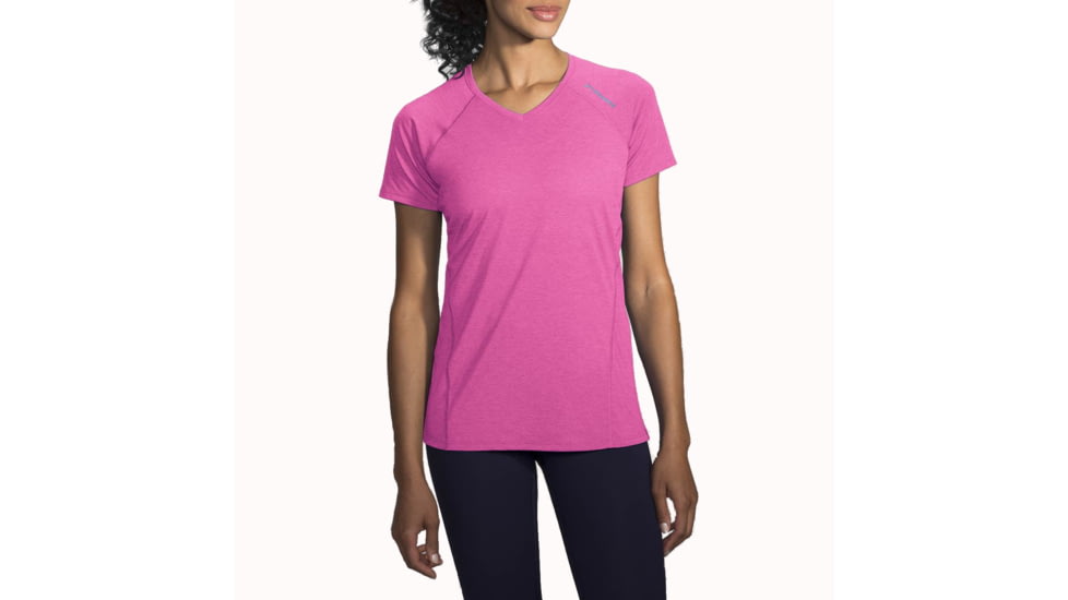 Brooks Distance Short Sleeve Running Shirt - Women's-Heather Petal-Medium