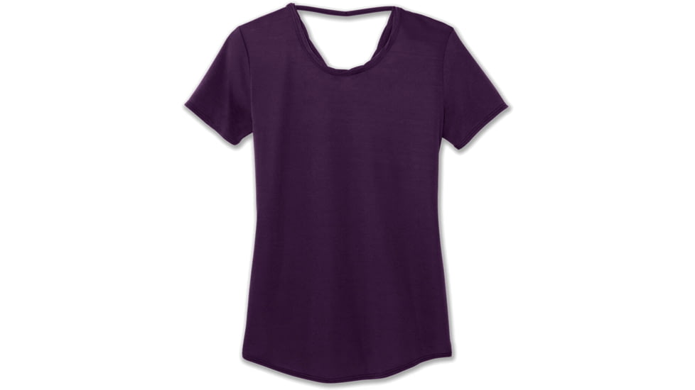 Brooks Distance Short Sleeve Shirt - Womens, Berry, L, 221344508.035