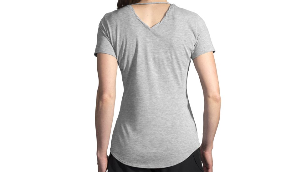 Brooks Distance Short Sleeve Shirt - Womens, Heather Ash, L, 221344080.035