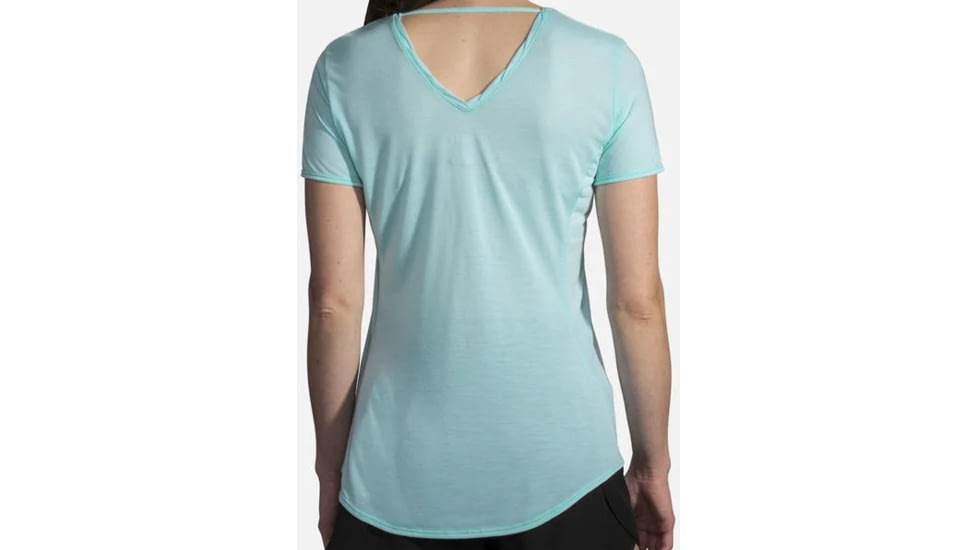 Brooks Distance Short Sleeve - Womens, Heather Ice, Large, 221344445.035