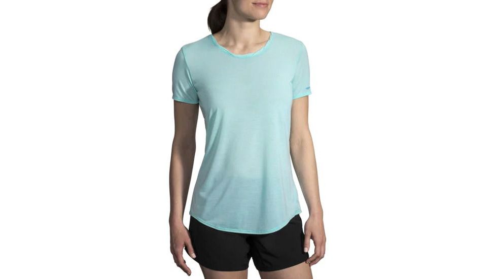 Brooks Distance Short Sleeve - Womens, Heather Ice, Small, 221344445.025