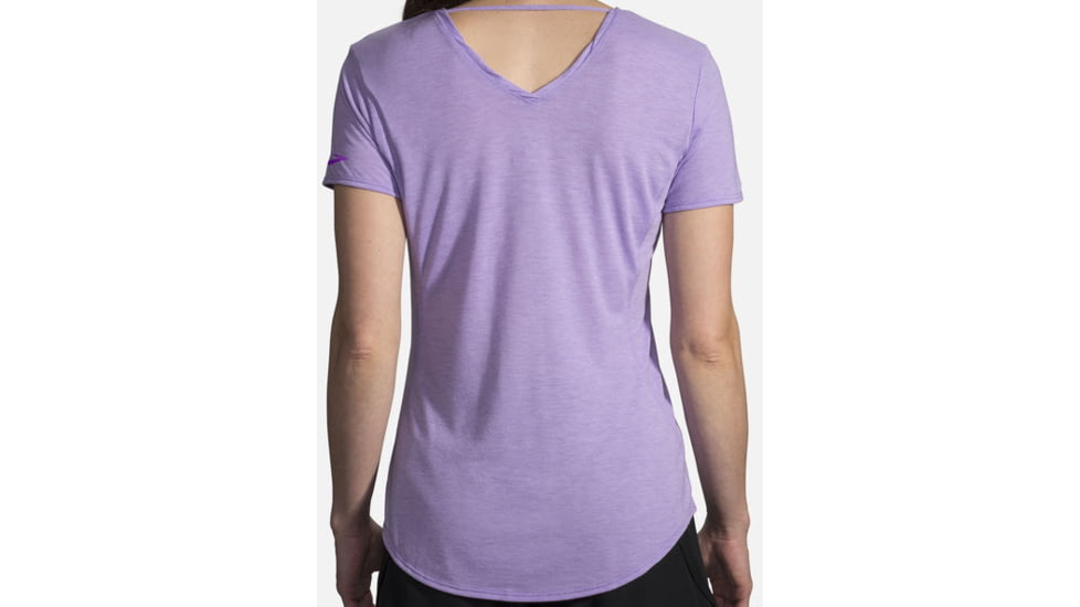 Brooks Distance Short Sleeve - Womens, Heather Lilac, Large, 221344551.035