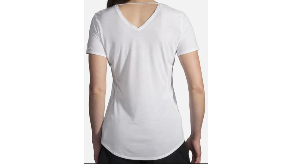 Brooks Distance Short Sleeve - Womens, White, Large, 221344100.035