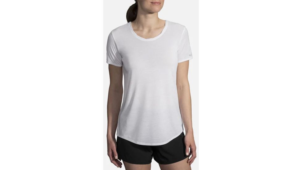 Brooks Distance Short Sleeve - Womens, White, Small, 221344100.025