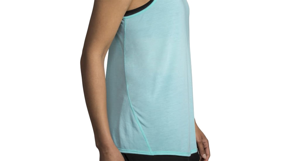 Brooks Distance Tank - Womens, Heather Ice, Small, 221345445.025