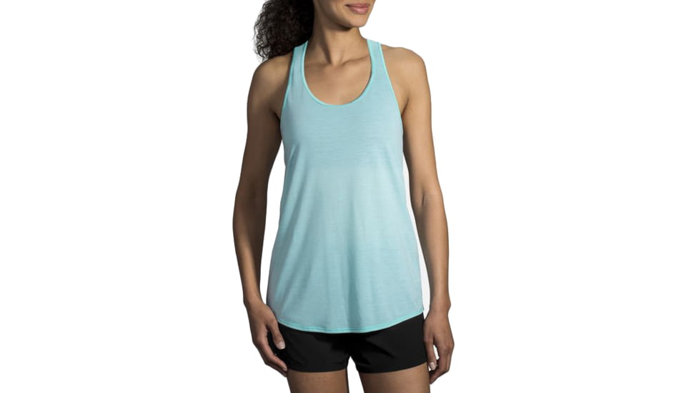 Brooks Distance Tank - Womens, Heather Ice, Small, 221345445.025