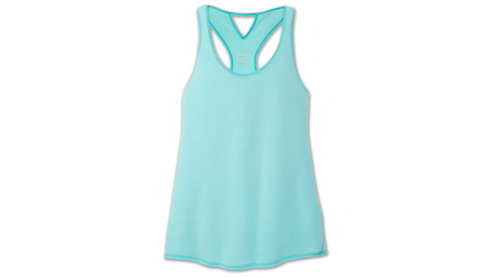 Brooks Distance Tank - Womens, Heather Ice, Small, 221345445.025