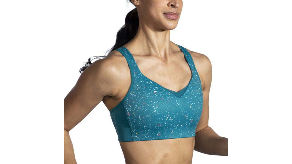 Brooks Drive Convertible Run Bra - Womens, Lagoon Speckle Print, 32DD, 350081464.0322D