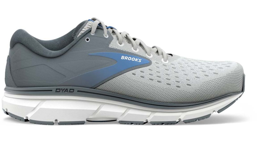 Brooks Dyad 11 Running Shoes - Womens, Wide, Grey/White/Blue, 10.0, 1203121D065.100