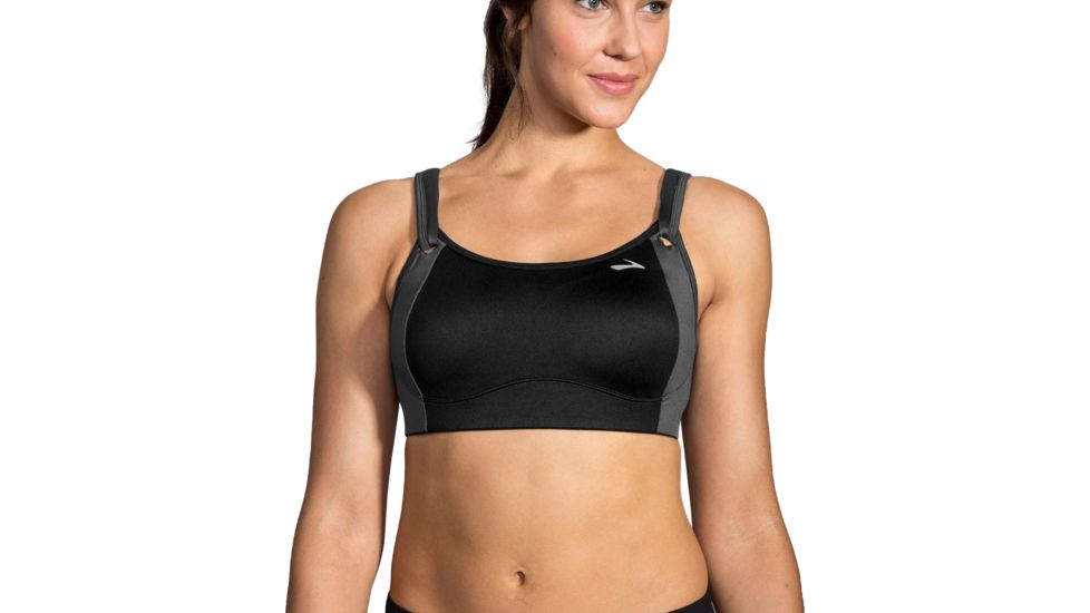 Brooks Moving Comfort Fiona Bra - Women's, Black/Asphalt, 34-D, 350064019.0341D