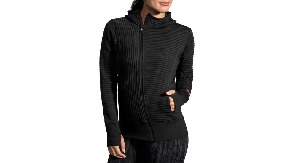 Brooks Fly-By Hoodie - Womens, Black, XS, 221379001.02