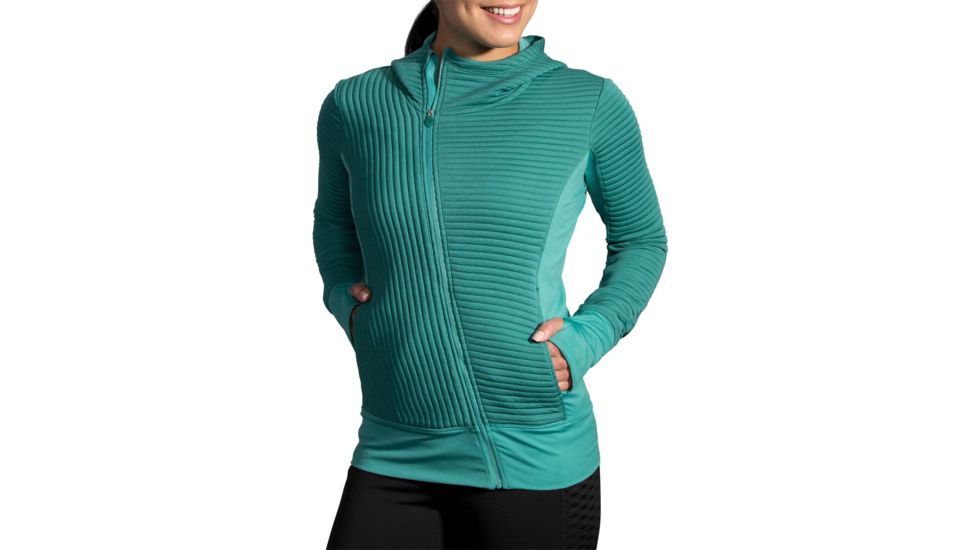 Brooks Fly-By Hoodie - Womens, Teal, L, 221379426.035