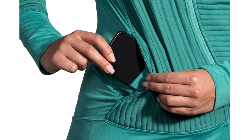 Brooks Fly-By Hoodie - Womens, Teal, L, 221379426.035