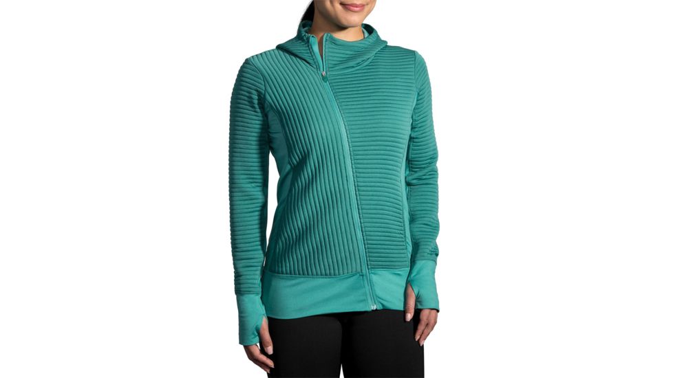 Brooks Fly-By Hoodie - Womens, Teal, L, 221379426.035