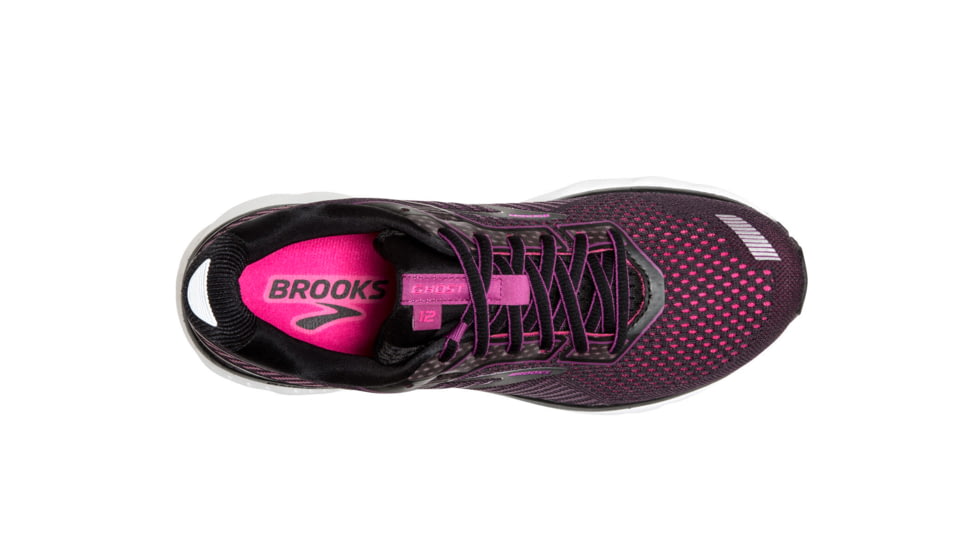 Brooks Ghost 12 Road Running Shoe - Womens, Black/Hollyhock/Pink, 7B, 1203051B063.070