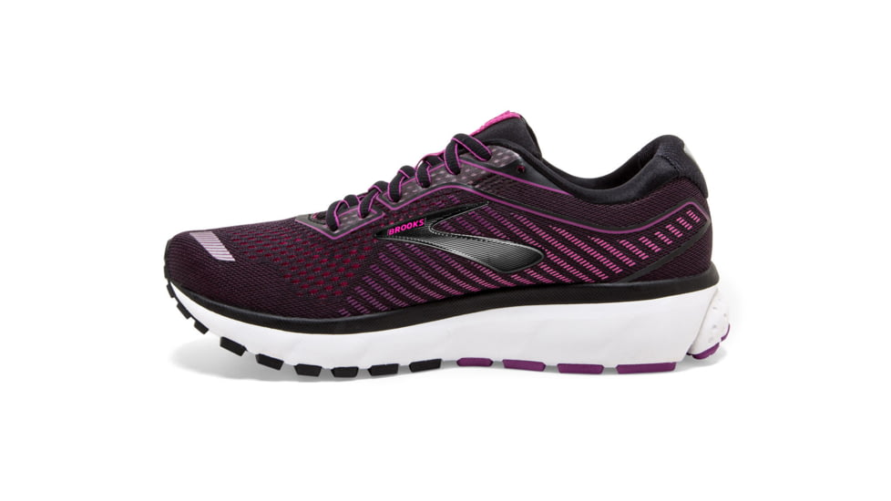 Brooks Ghost 12 Road Running Shoe - Womens, Black/Hollyhock/Pink, 7B, 1203051B063.070