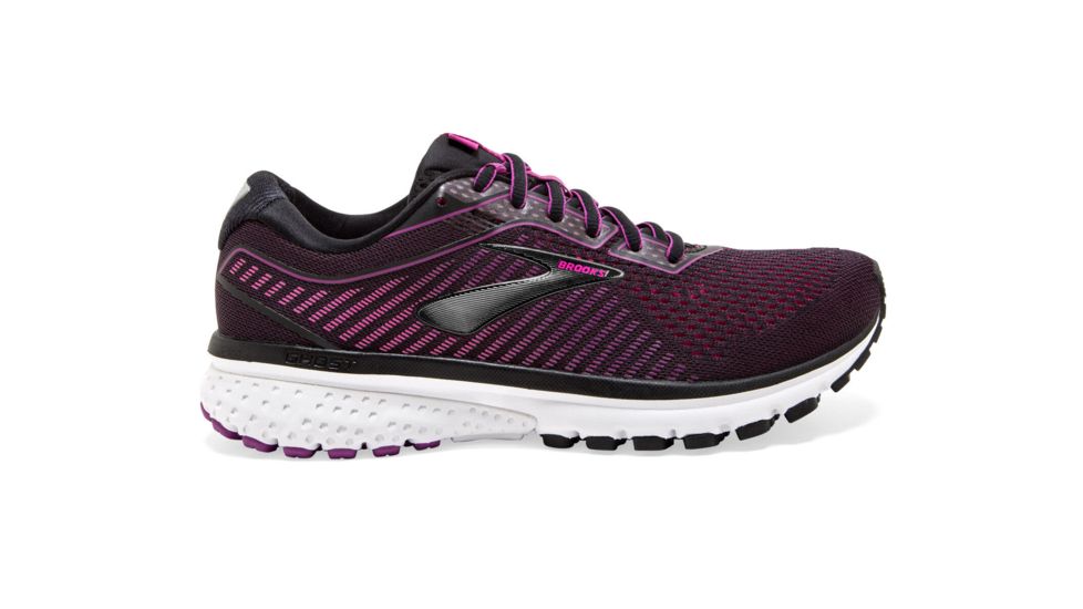 Brooks Ghost 12 Road Running Shoe - Womens, Black/Hollyhock/Pink, 7B, 1203051B063.070