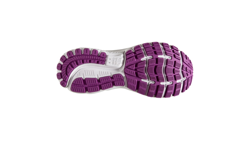 Brooks Ghost 12 Road Running Shoe - Womens, White/Grey/Hollyhock, Medium, 5.0, 1203051B186.050