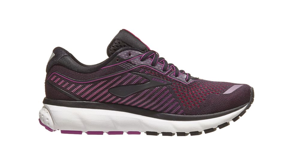 Brooks Ghost 12 - Womens, Black/Hollyhock/Pink, Medium, 6.0, 1203051B063.060