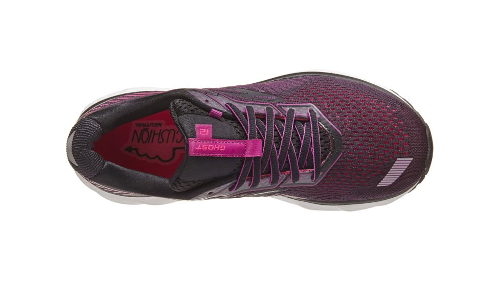 Brooks Ghost 12 - Womens, Black/Hollyhock/Pink, Medium, 6.0, 1203051B063.060