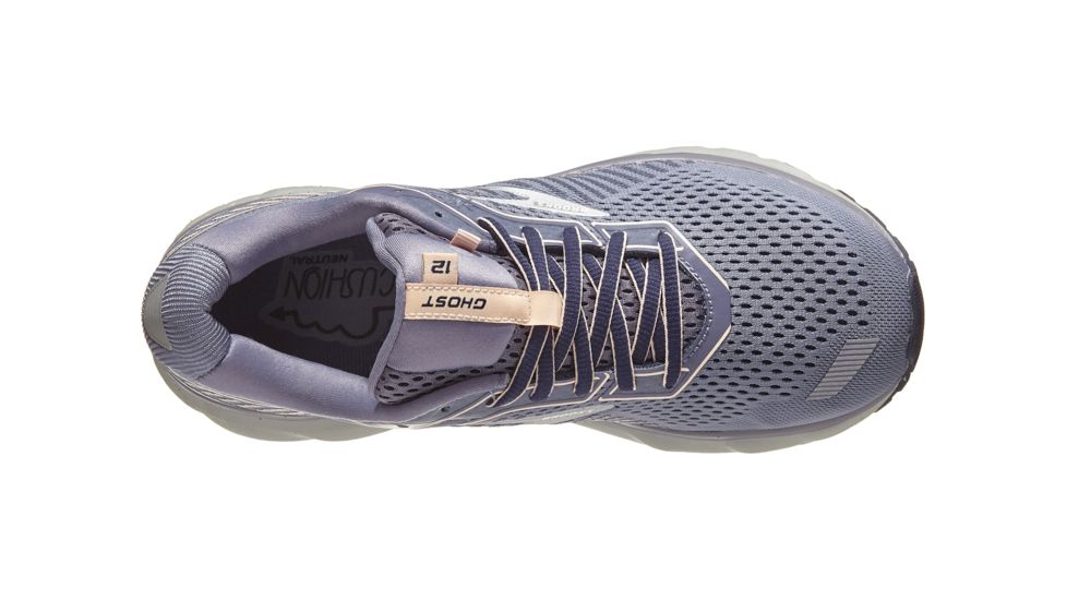 Brooks Ghost 12 - Womens, Granite/Peacoat/Peach, Medium, 6.0, 1203051B086.060