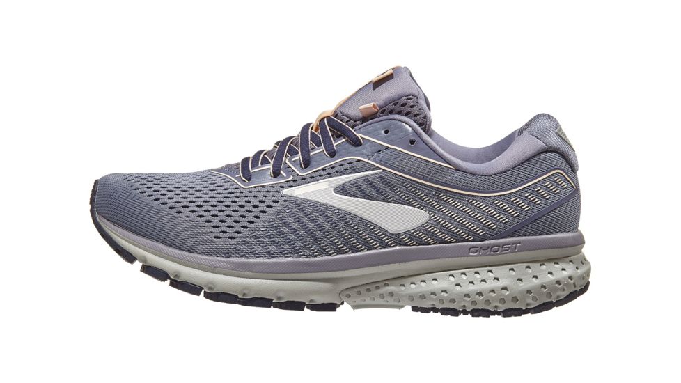 Brooks Ghost 12 - Womens, Granite/Peacoat/Peach, Medium, 6.0, 1203051B086.060