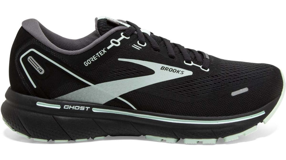 Brooks Ghost 14 GTX Running Shoes - Womens, Medium, Black/Blackened Pearl/Aquaglass, 6.5, 1203551B015.065
