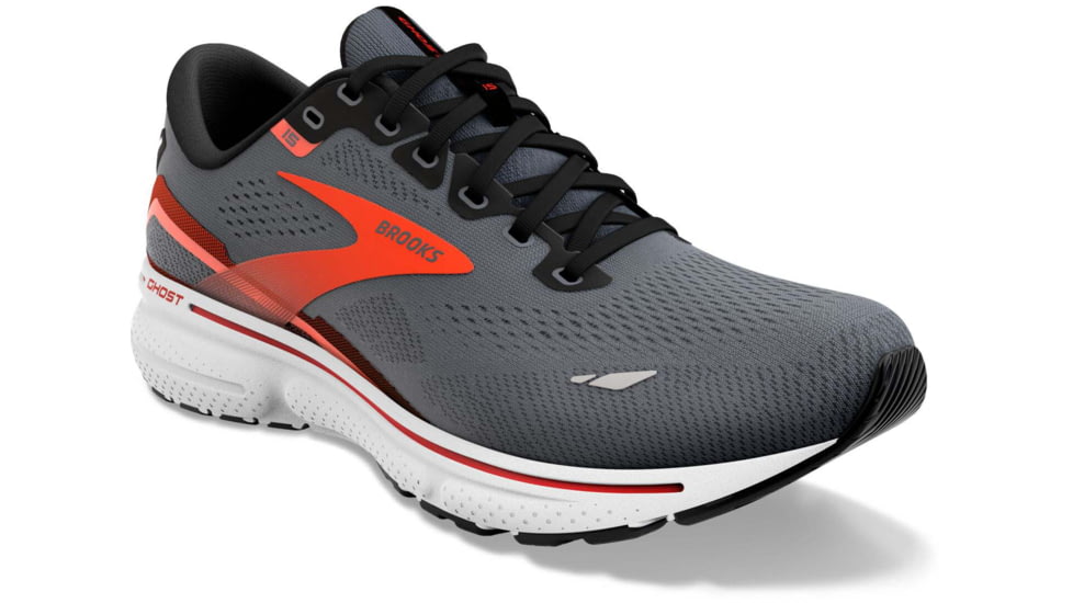 Brooks Ghost 15 Running Shoes - Mens, Ebony/Black/Spicy Orange, 8.0, 1103931D024.080