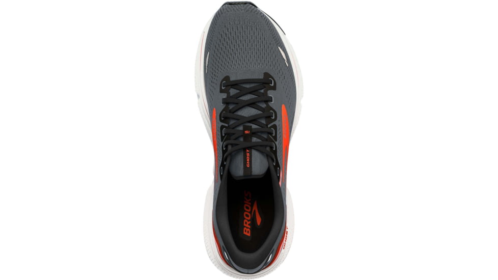 Brooks Ghost 15 Running Shoes - Mens, Ebony/Black/Spicy Orange, 8.0, 1103931D024.080