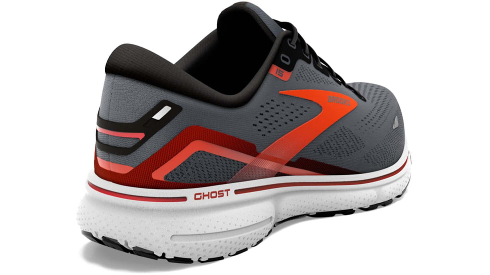 Brooks Ghost 15 Running Shoes - Mens, Ebony/Black/Spicy Orange, 8.0, 1103931D024.080