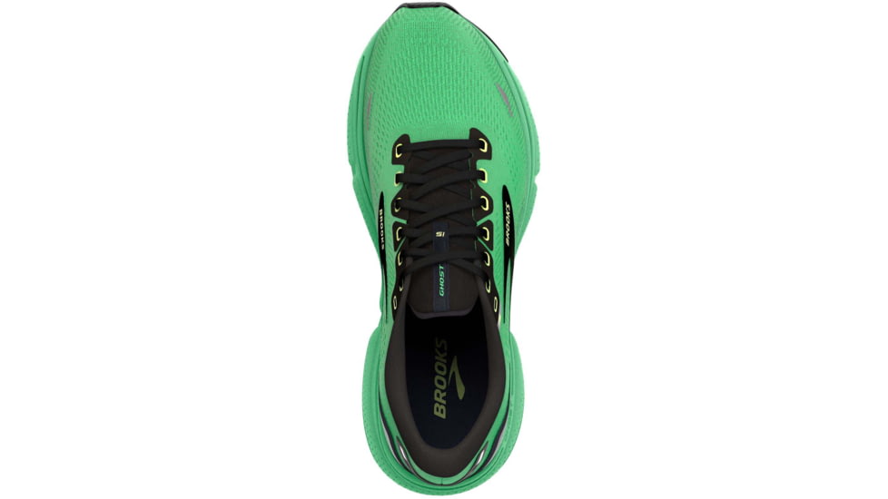 Brooks Ghost 15 Running Shoes - Mens, Green/Black/Sharp Green, 8.0, 1103931D360.080