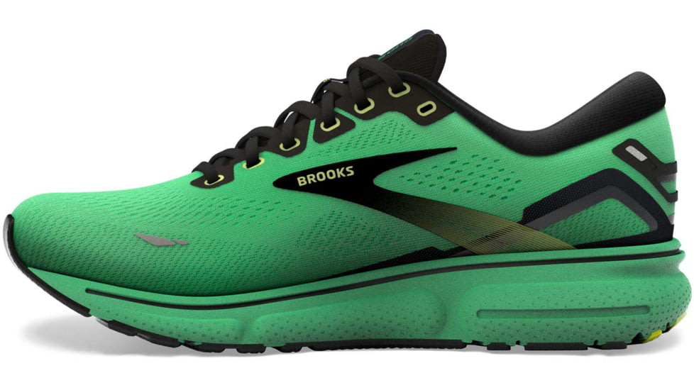 Brooks Ghost 15 Running Shoes - Mens, Green/Black/Sharp Green, 8.0, 1103931D360.080