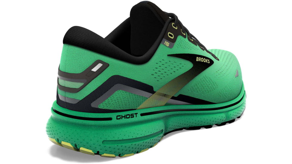 Brooks Ghost 15 Running Shoes - Mens, Green/Black/Sharp Green, 8.0, 1103931D360.080