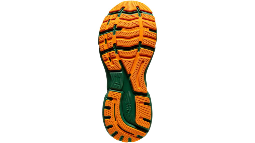 Brooks Ghost 15 Running Shoes - Mens, Green/White/Orange, 10.0, 1103931D371.100