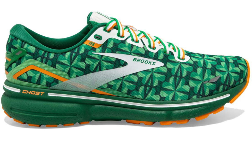 Brooks Ghost 15 Running Shoes - Mens, Green/White/Orange, 10.0, 1103931D371.100
