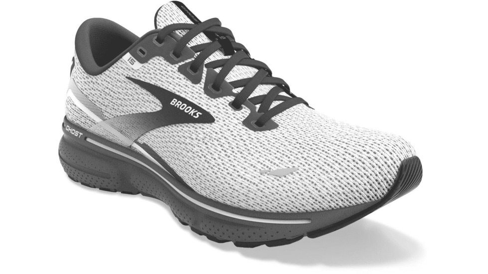 Brooks Ghost 15 Running Shoes - Mens, White/Black, 7.5, 1103931D121.075