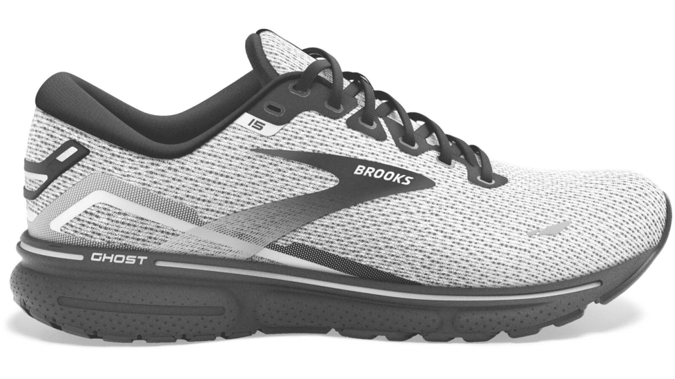 Brooks Ghost 15 Running Shoes - Mens, White/Black, 7.5, 1103931D121.075