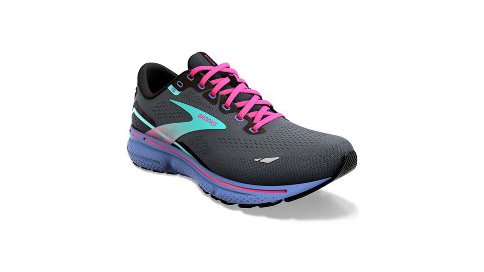 Brooks Ghost 15 Running Shoes - Womens, Medium, Black/Blue/Aruba, 10.0, 1203801B079.100
