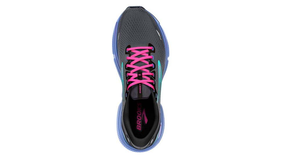 Brooks Ghost 15 Running Shoes - Womens, Medium, Black/Blue/Aruba, 10.0, 1203801B079.100