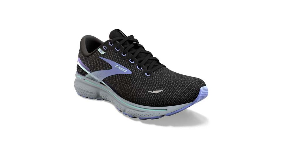 Brooks Ghost 15 Running Shoes - Womens, Medium, Black/Jacaranda/Salt, 6.0, 1203801B011.060
