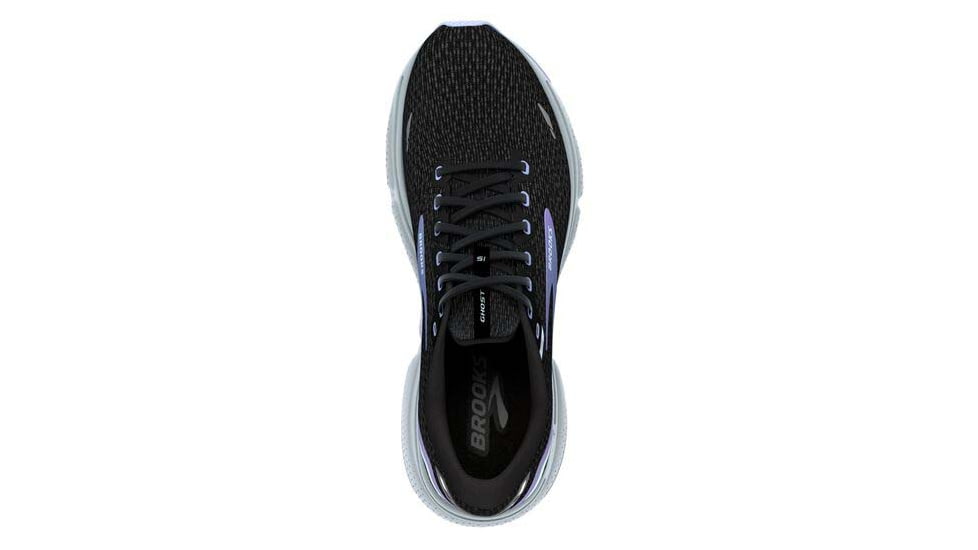 Brooks Ghost 15 Running Shoes - Womens, Medium, Black/Jacaranda/Salt, 6.0, 1203801B011.060