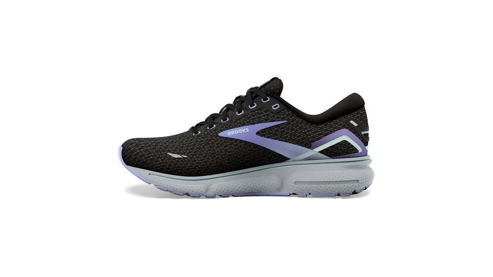Brooks Ghost 15 Running Shoes - Womens, Medium, Black/Jacaranda/Salt, 6.0, 1203801B011.060