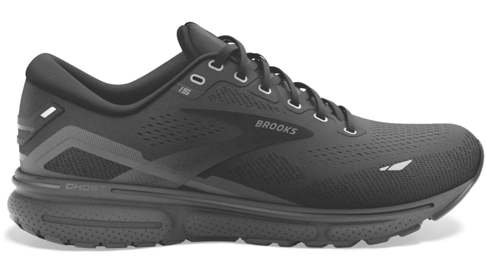 Brooks Ghost 15 Running Shoes - Womens, Medium, Black/Black/Ebony, 12.0, 1203801B020.120