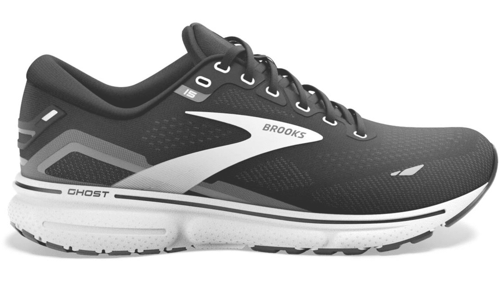 Brooks Ghost 15 Running Shoes - Womens, Medium, Black/Blackened Pearl/White, 11.5, 1203801B012.115