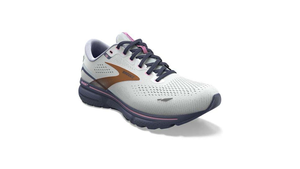Brooks Ghost 15 Running Shoes - Womens, Wide, Spa Blue/Neo Pink/ Copper, 10.5, 1203801D492.105