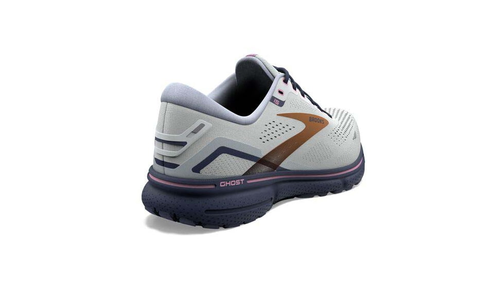 Brooks Ghost 15 Running Shoes - Womens, Wide, Spa Blue/Neo Pink/ Copper, 10.5, 1203801D492.105