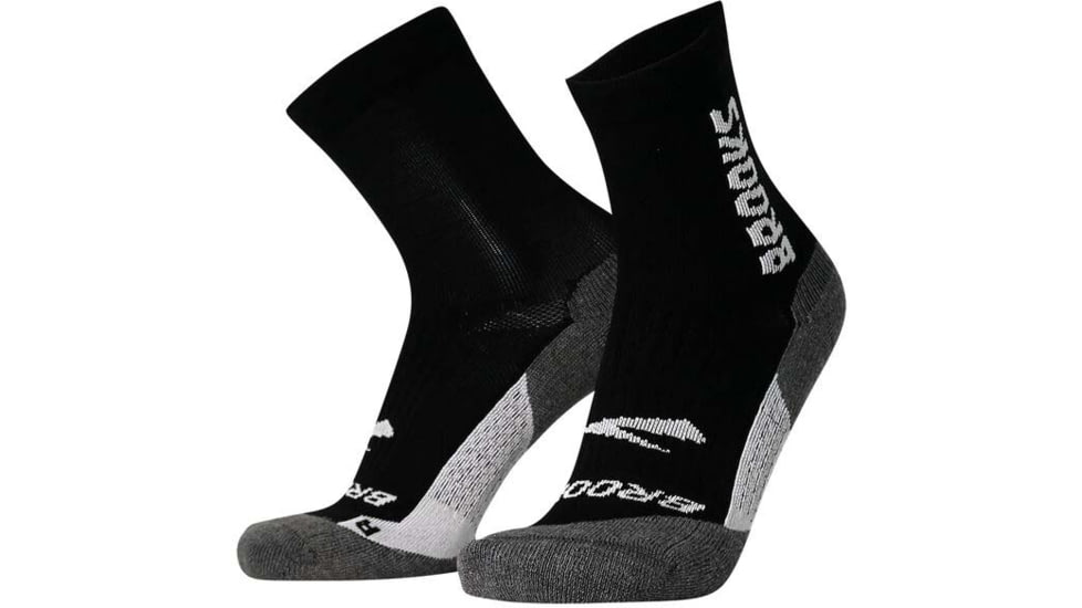 Brooks Ghost Crew Sock, Black/BR Crew, L, 280495039.035