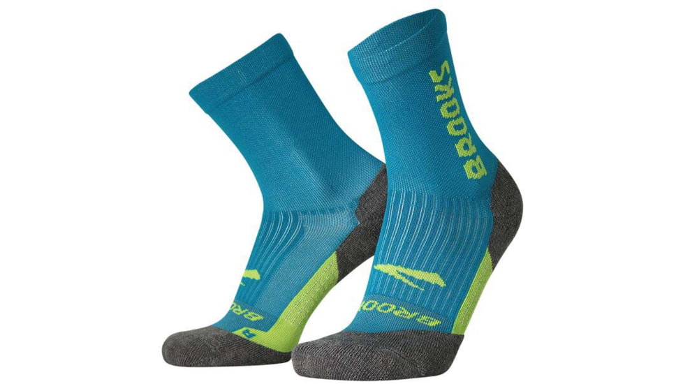 Brooks Ghost Crew Sock, Lagoon/BR Crew, M, 280495497.030